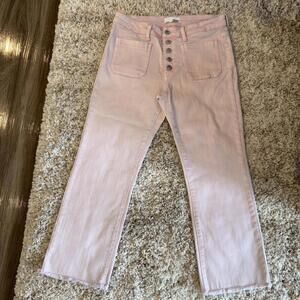 Womens Vervet Mid-Rise Crop Stretch Jeans. Size 30 Pink.‎ 26 1/2" Inseam.